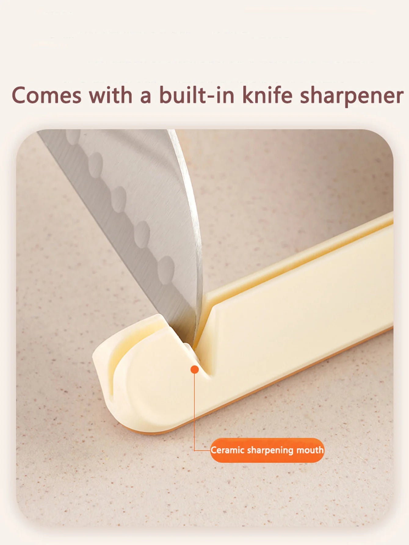 1Pcs Cutter Assistant Tool with Sharpener Extended Clamp for Safe Chopping Cutter Sharpener Hand Guard Kitchen Cutter Peaceful Pleasures Health and Wellness