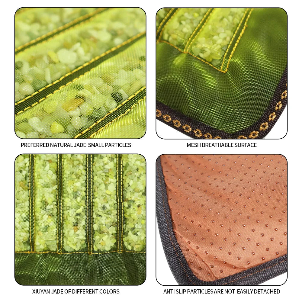 Jade Cooling Seat Cushion | Natural Stone Chair Pad, No Power