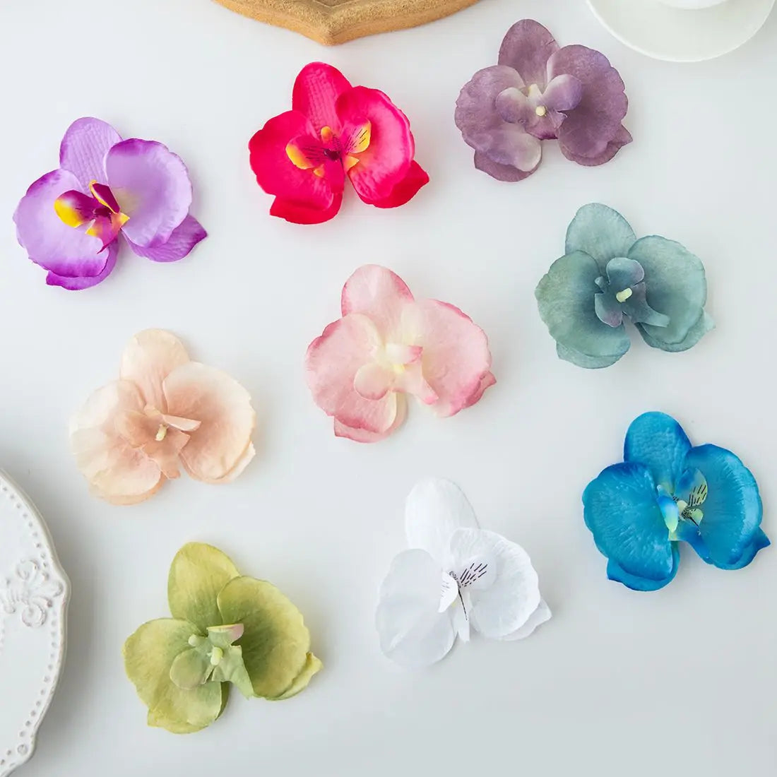 Silk Orchid Artificial Flowers 20/40pcs | Wedding & Home Decor