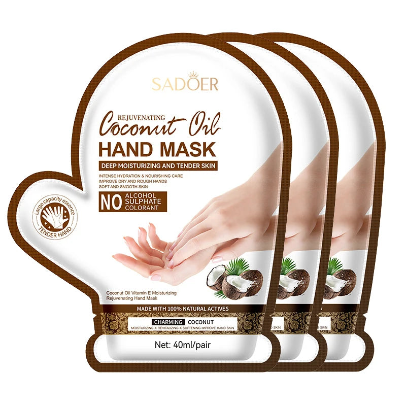 SADOER Coconut Hand Mask Gloves – Moisturizing & Anti-Aging