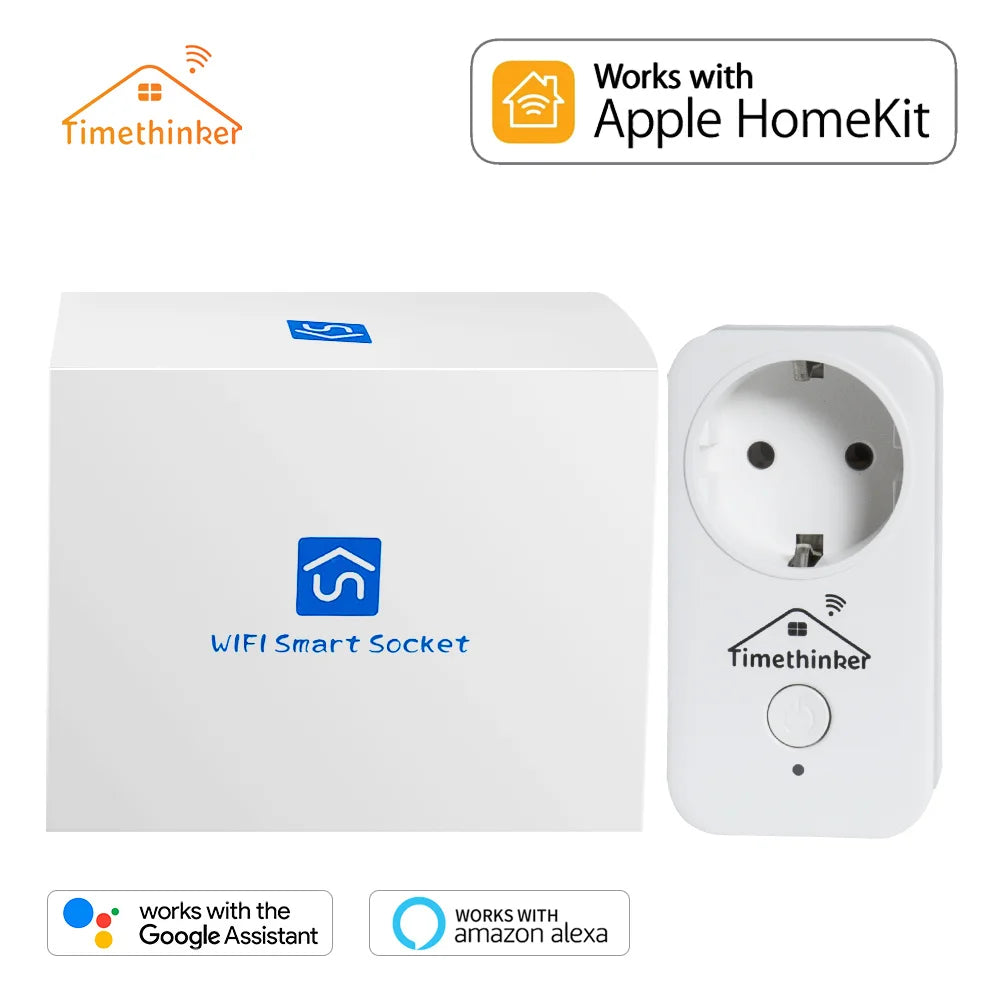 Timethinker WS2 Smart Socket WiFi Socket EU Plugs For Apple Homekit Siri Alexa Google Smart Home Remote Control Outlet Peaceful Pleasures Health and Wellness