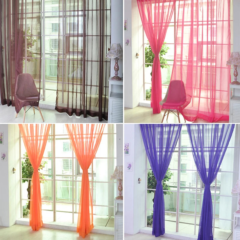 Transparent Window Gauze Solid Color Wedding Glass Gauze Household Products Light Luxury Style Easy To Install Curtains Peaceful Pleasures Health and Wellness