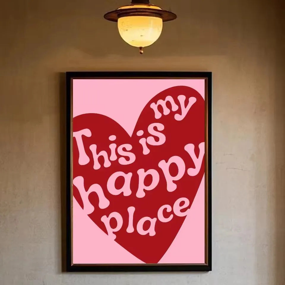 1 Piece Frameless Red Love Heart How Lucky Are We Poster Canvas Painting Modern Print Wall Art Bedroom Home Decor Valentine Gift Peaceful Pleasures Health and Wellness ZLH2848 80x120cm No Frame