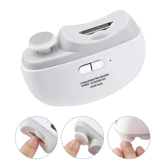Electric Nail Clipper for Elderly Automatic Adult Baby Nail Trimmer Fingernail Grinding Nail Cutter Manicure with Light Sharpen Peaceful Pleasures Health and Wellness
