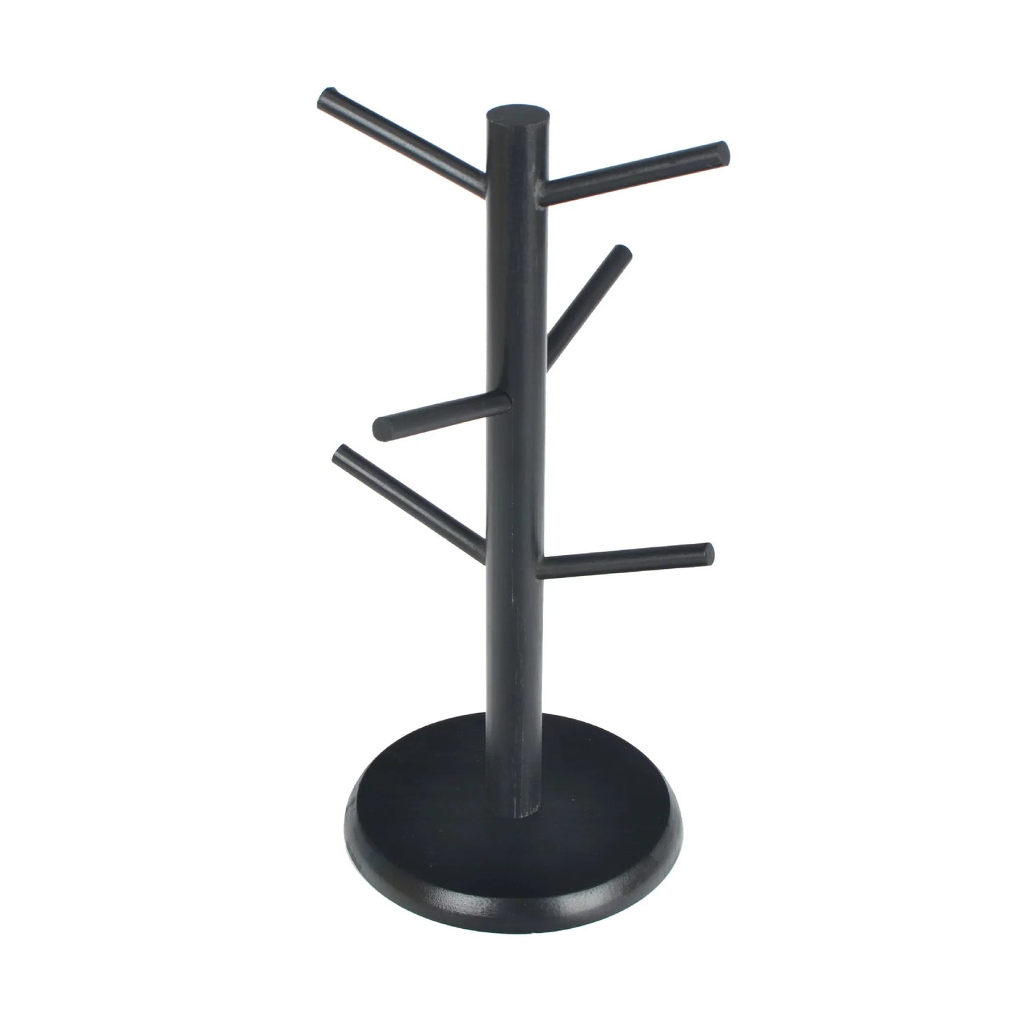 Tree Shape Bamboo Mug Holder Stand – 6-Hook Cup Display Rack