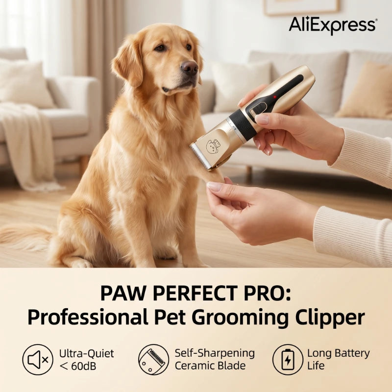 Professional Cat Dog Hair Clipper Tool Silent USB Rechargeable Pet Grooming Clipper Set Electric Pet Hair Clipper Dog Shaver Peaceful Pleasures Health and Wellness