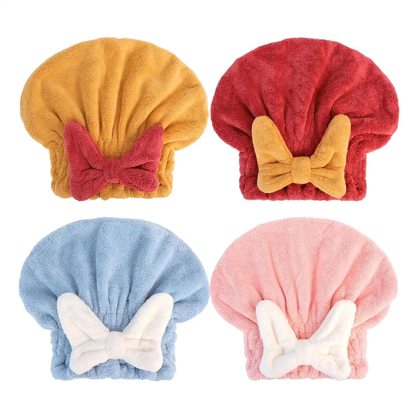 Bow-Knot Hair Drying Turban Wrap for Curly & Long Wet Hair