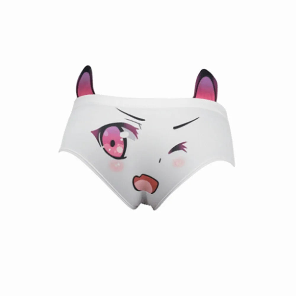 3D Ear Animal Print Women's High-Rise Briefs – One Size XS–L