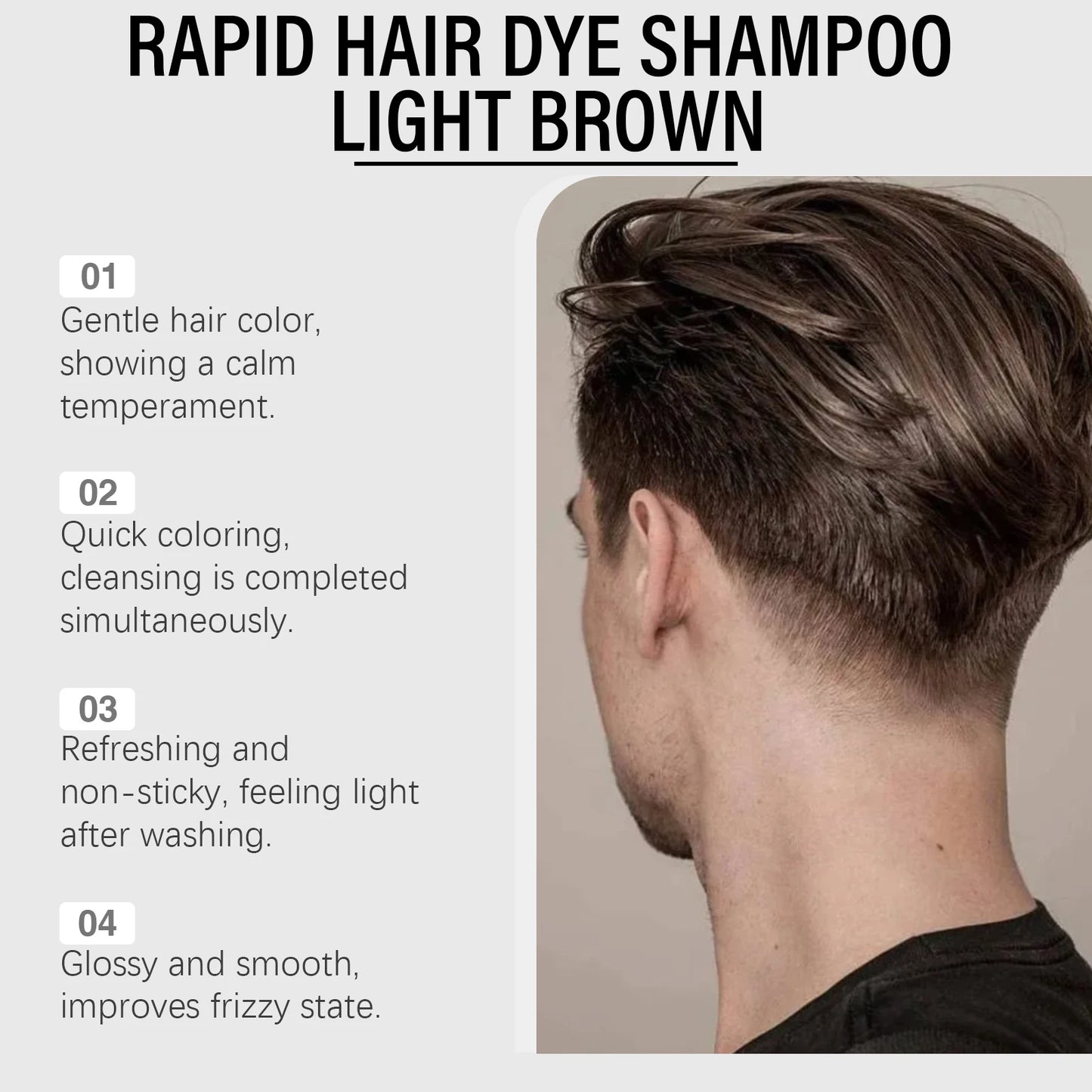 Jaysuing Men's 2-in-1 Brown Hair Color Shampoo | Gray Coverage