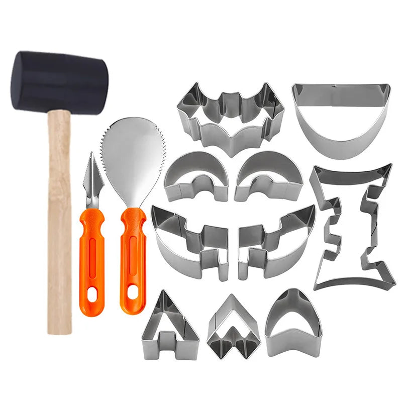 Halloween Pumpkin Carving Kit – Steel Tools, Knives & Stencils
