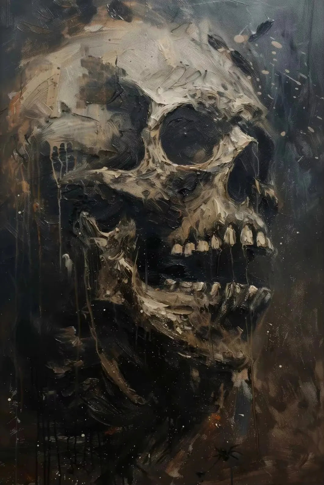 Horror Skeleton Gothic Canvas Poster | Halloween Fantasy Wall Art Gothic Canvas Poster Peaceful Pleasures Health and Wellness ZLH5346 100x150cm No Frame