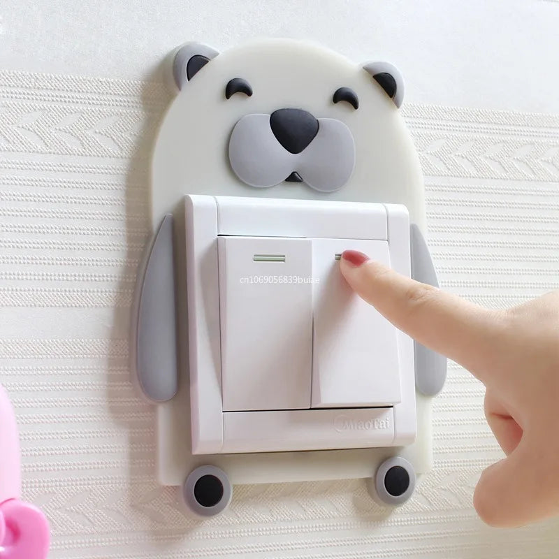 1pcs Children Bedroom Switch Stickers Home Decoration Luminous Silicone Switch Covers Kawaii Cartoon Animals Switch 3D Stickers Peaceful Pleasures Health and Wellness