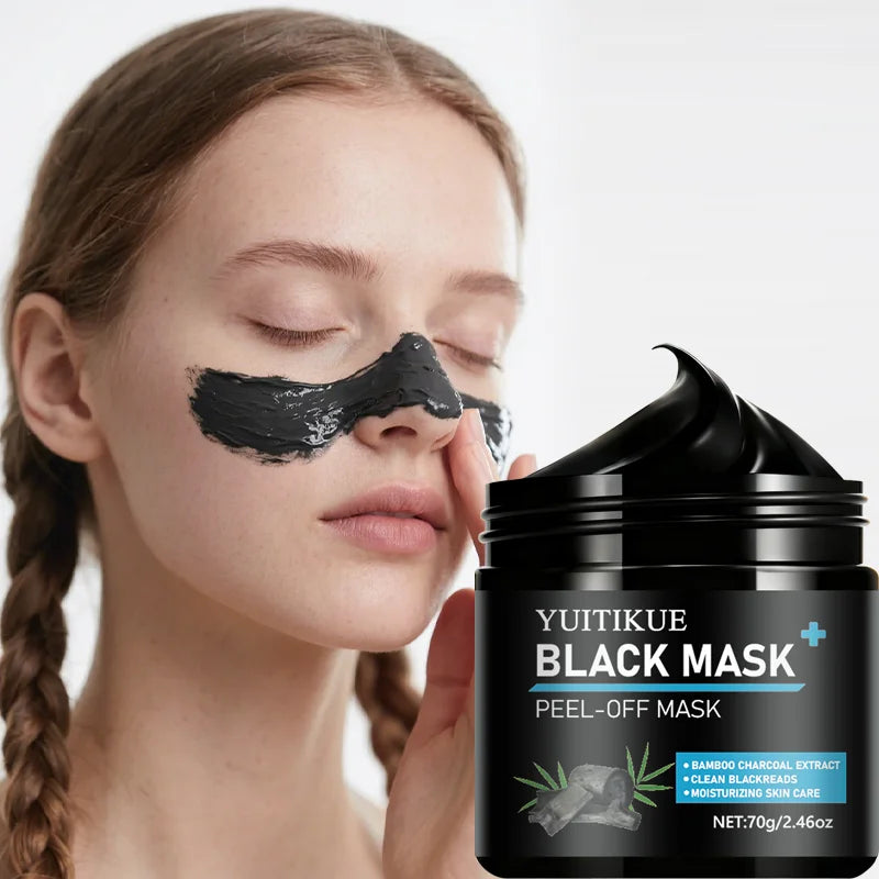 YUITIKUE Black Peel-Off Mask 70g with Bamboo Charcoal Extract for Blackhead Cleansing & Moisturizing Care Peaceful Pleasures Health and Wellness