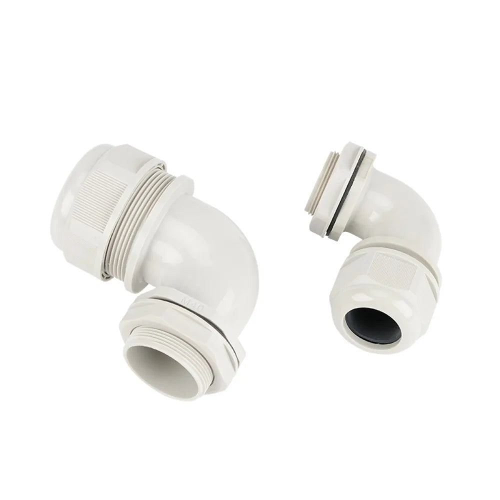 5-Pack 90° Waterproof Nylon Cable Glands M12 M16 M20 M25