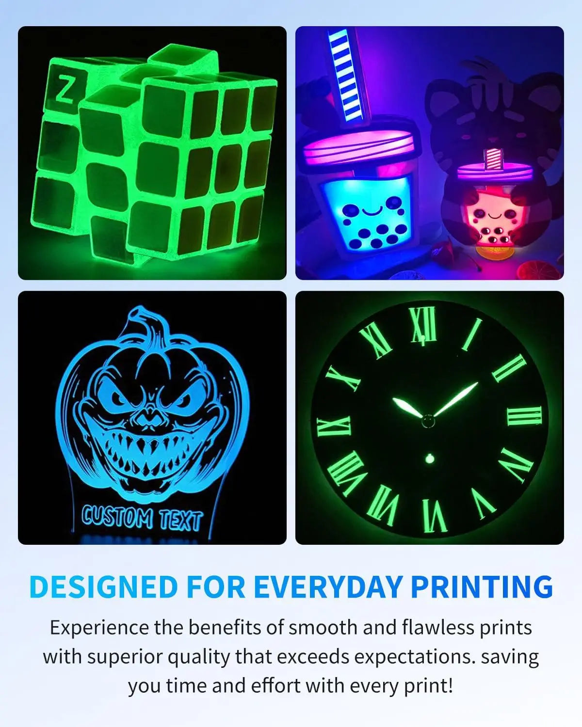 Luminescent Glow PLA Filament 1.75mm ±0.02mm – FDM 3D Printing