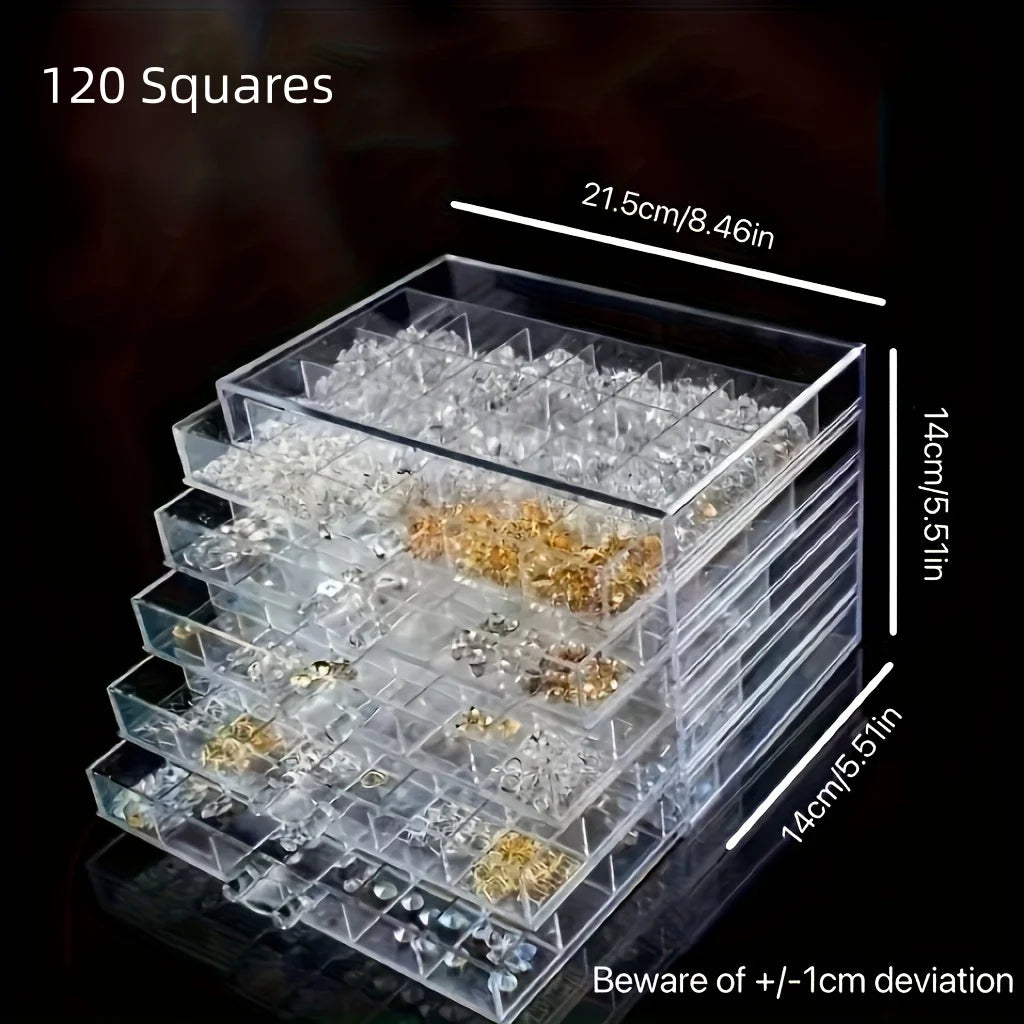 Acrylic Earring Storage Box | 3 & 5 Drawer Jewelry Organizer
