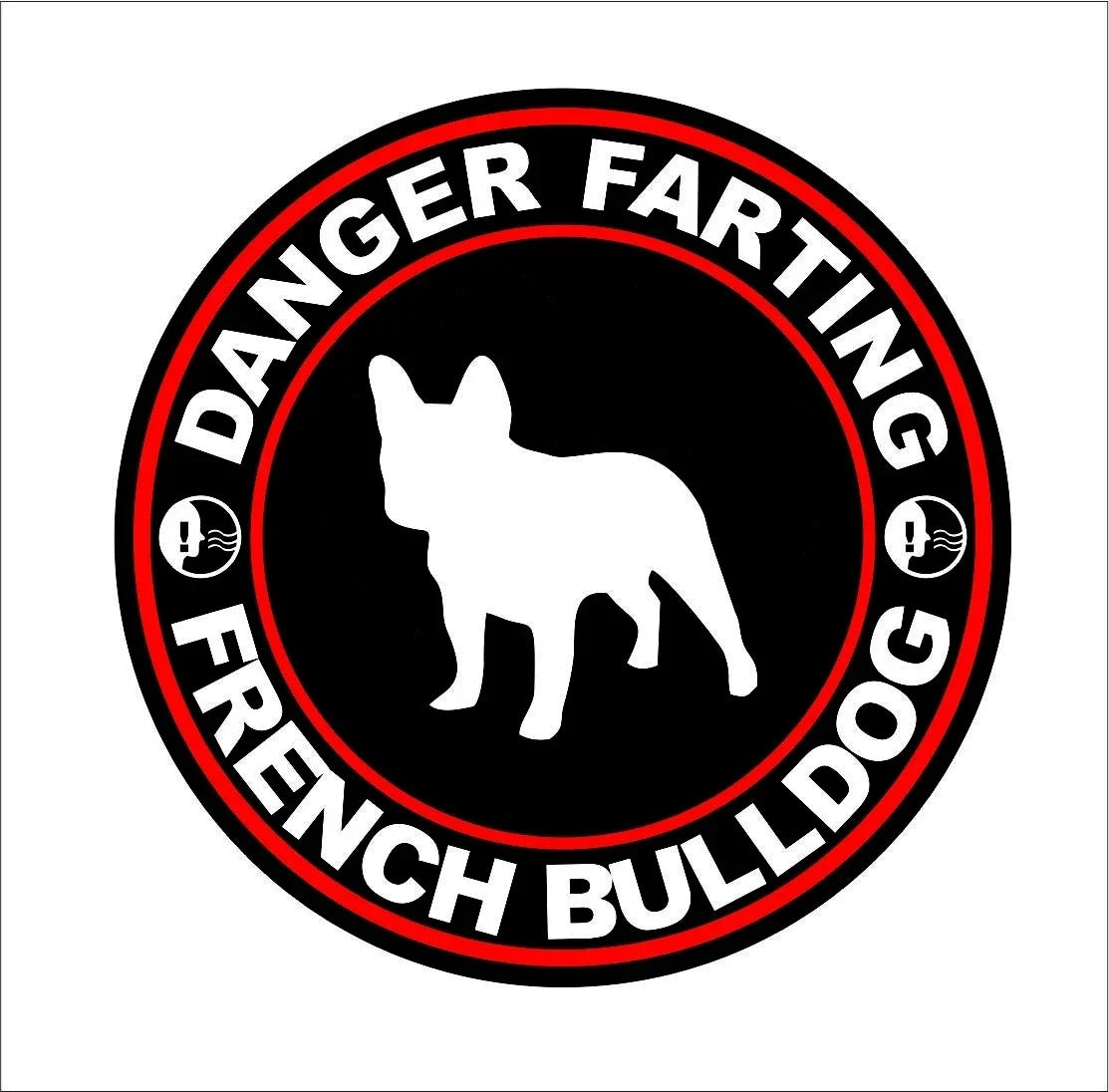 10cm x 10cm Danger Farting French Bulldog Funny Car Laptop Motorcycle Window Graffiti Decal Sticker Peaceful Pleasures Health and Wellness Default Title
