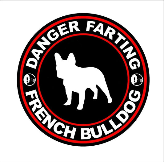 10cm x 10cm Danger Farting French Bulldog Funny Car Laptop Motorcycle Window Graffiti Decal Sticker Peaceful Pleasures Health and Wellness Default Title