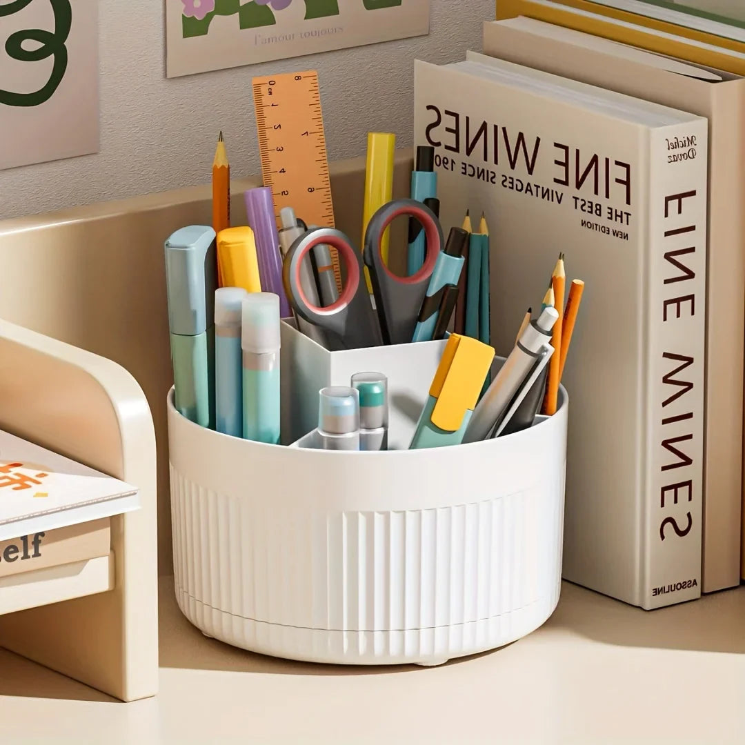 360° Rotating Pen & Pencil Holder – 5-Slot Desk Organizer