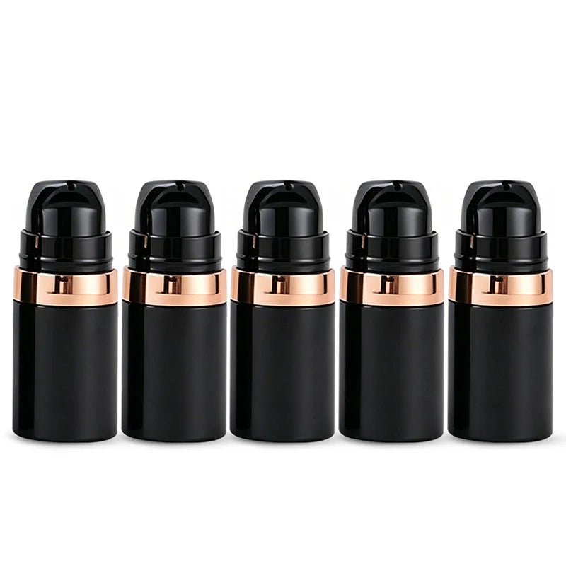 Plastic Pump Bottle Vacuum Pump Bottle Travel Bottling Container Black Lightproof Airless Spray Bottle Lotion 15ml 30ml 50ml Peaceful Pleasures Health and Wellness B-Lotion-5ml-5pcs