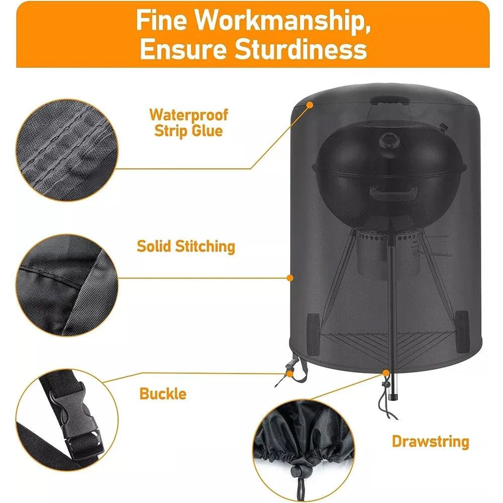 Waterproof Kettle BBQ Cover for Weber 57cm Round Grill 70x70cm