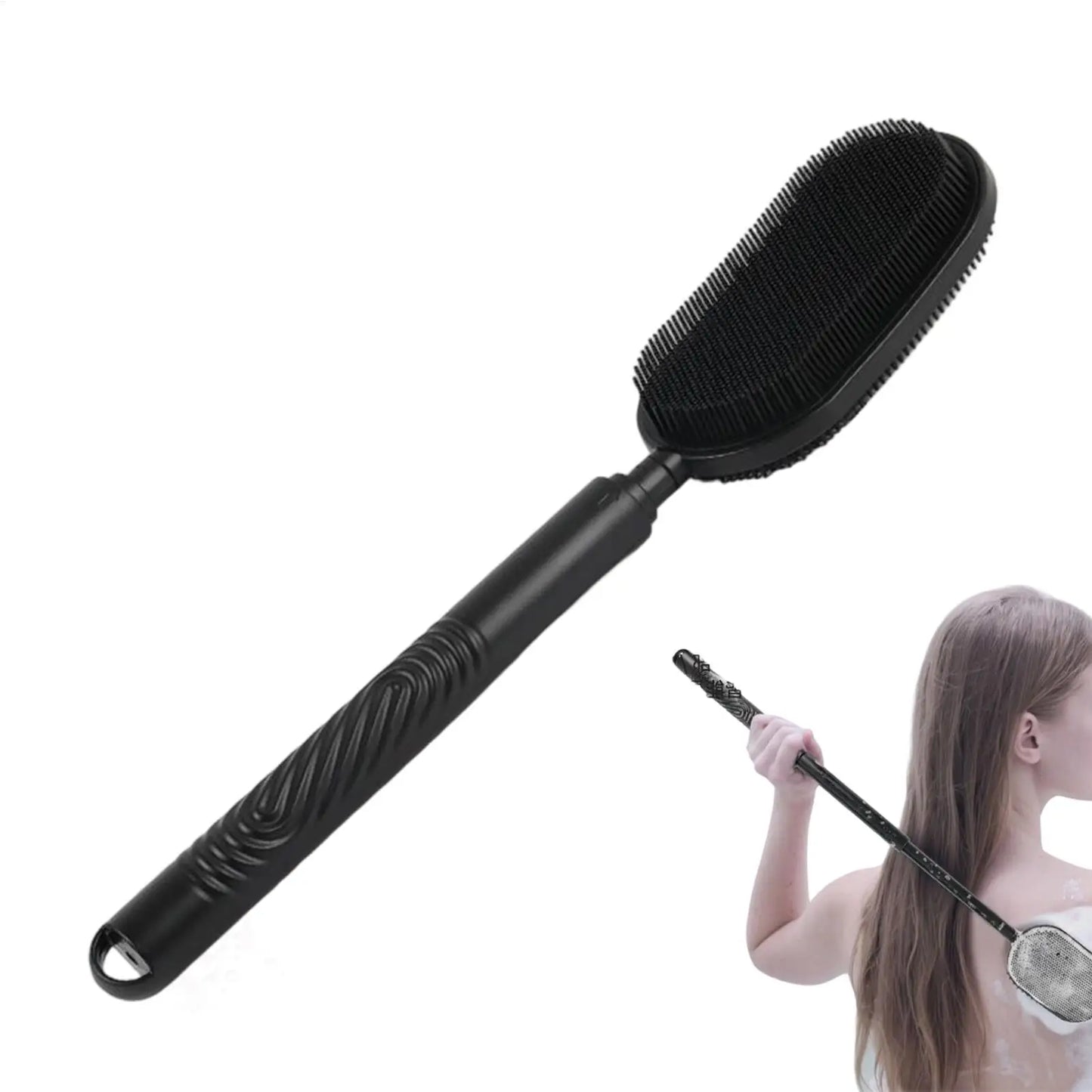 Telescopic Long Handle Back Scrubber, Soft Silicone Bath Brush For Shower Body Washing, Skin Care For Women Elderly, Home Travel Peaceful Pleasures Health and Wellness