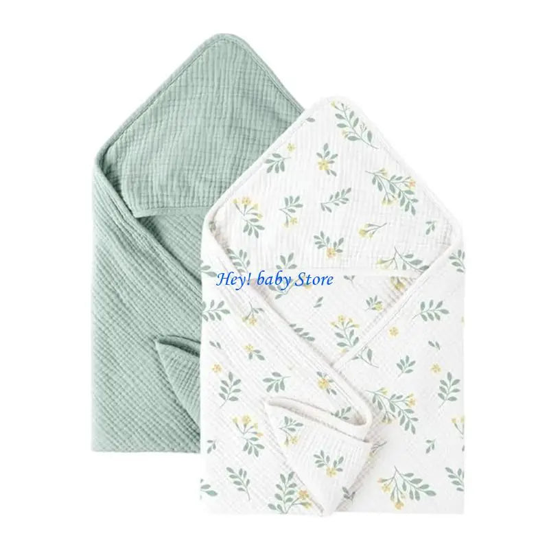 2-Pack Hooded Baby Towel Cotton Gauze – Soft, Absorbent Newborn
