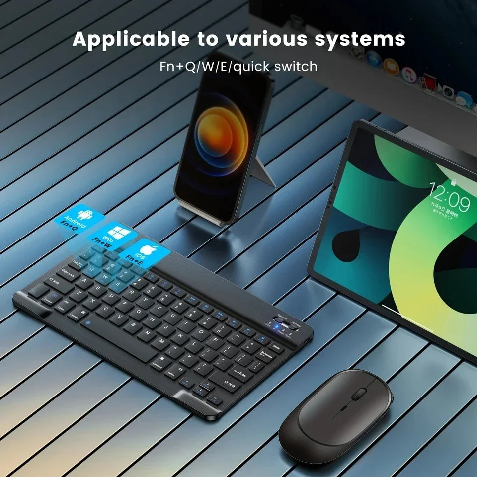 Mini 78-Key Wireless Keyboard Mouse Set Bluetooth-compatible Rechargeable Keyboard For Laptop Tablet For Android iOS Windows Peaceful Pleasures Health and Wellness