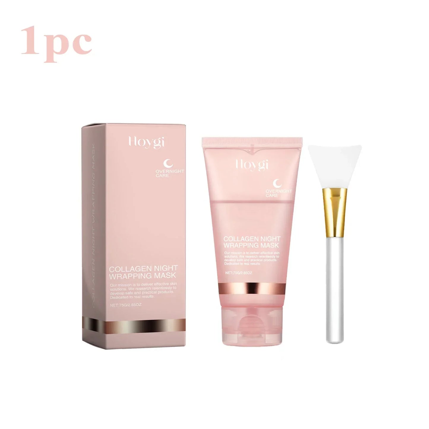 Collagen Overnight Wrapping Peel Off Facial Mask Set Korean Collagen Night Wrapping Mask Deeply Hydrates Night Care Mask Cream Peaceful Pleasures Health and Wellness 1set