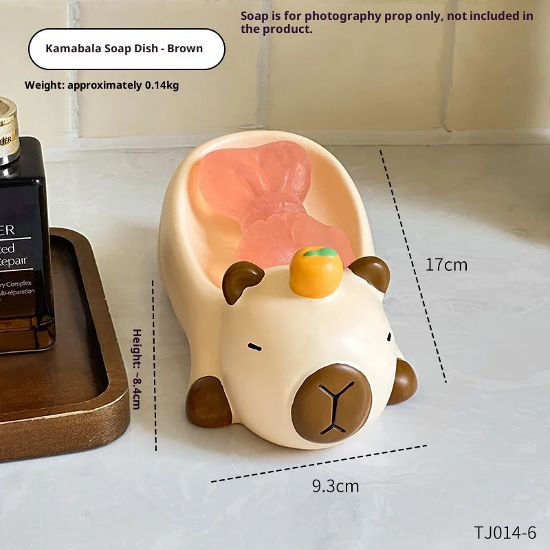 2026 New Creative Capibala Soap Box, Draining Soap Storage Rack, Household Sink, No Water Accumulation, Cartoon Cute Soap Dish Y Peaceful Pleasures Health and Wellness brown