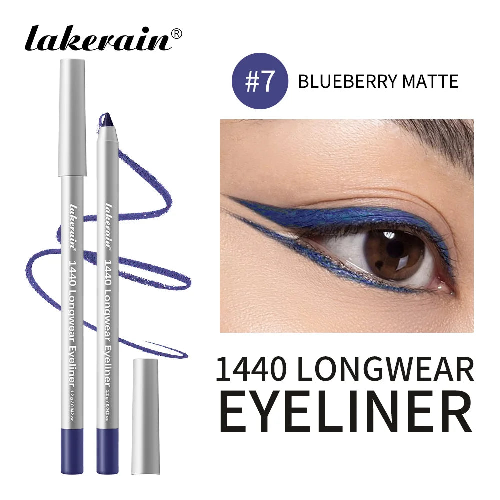 Lakerain Longwear Eyeliner 24h Long-lasting Wear Waterproof Smudge-proof Smooth Precise Application Smokey Eyeliner 12 Color Peaceful Pleasures Health and Wellness 7