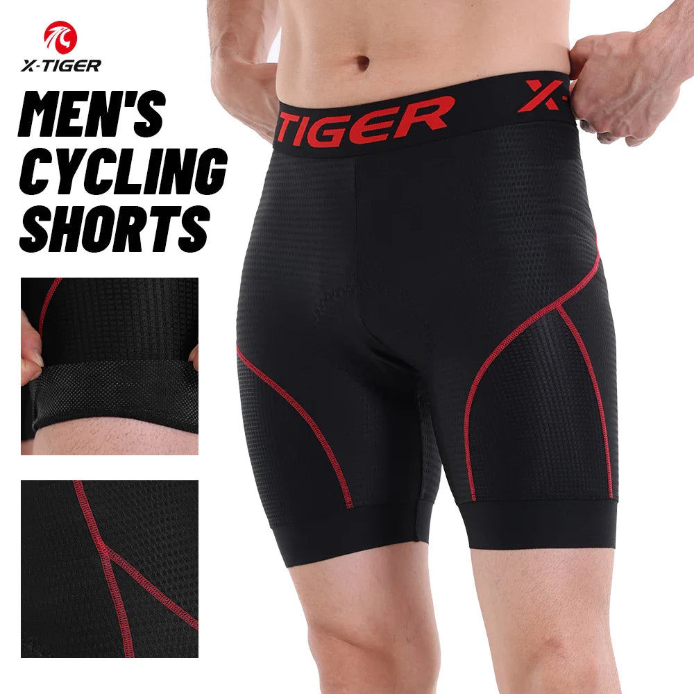 X-TIGER Men's Gel Pad Cycling Shorts – MTB & Road Bike