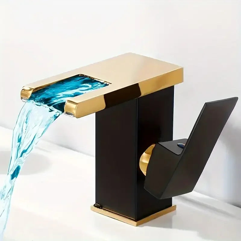 Thermal Color-Changing Waterfall Bathroom Faucet | Dual Handle
