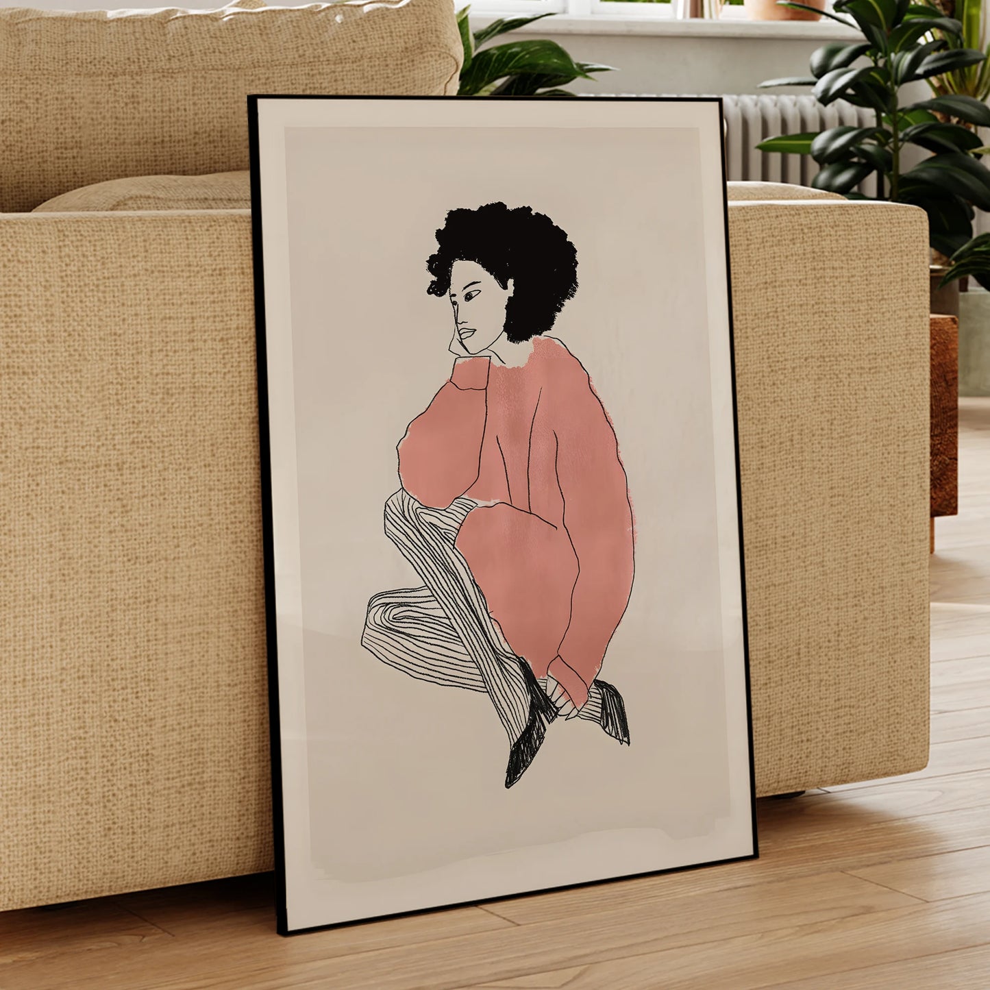 Modern Abstract Fashion Girl Canvas Wall Art Print | Home Decor