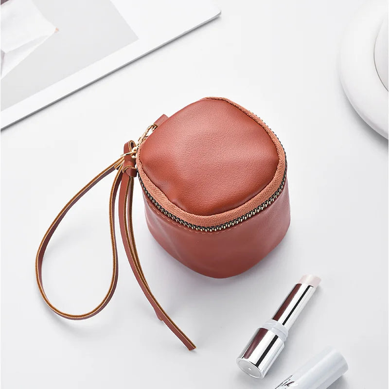 Vintage Coin Purse Cosmetic Bag – Waterproof PU Jewelry Organizer