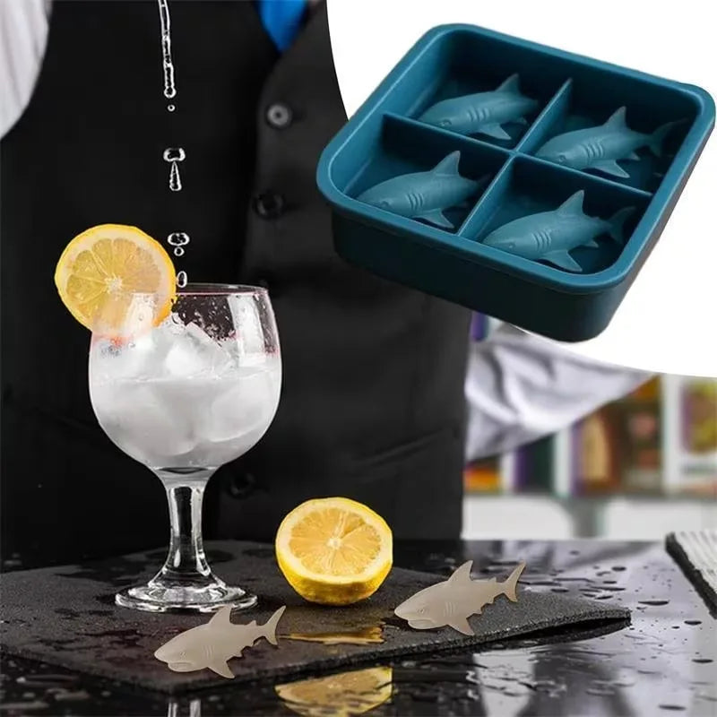 3D Shark Ice Mold – Silicone Whiskey & Cocktail Ice Tray