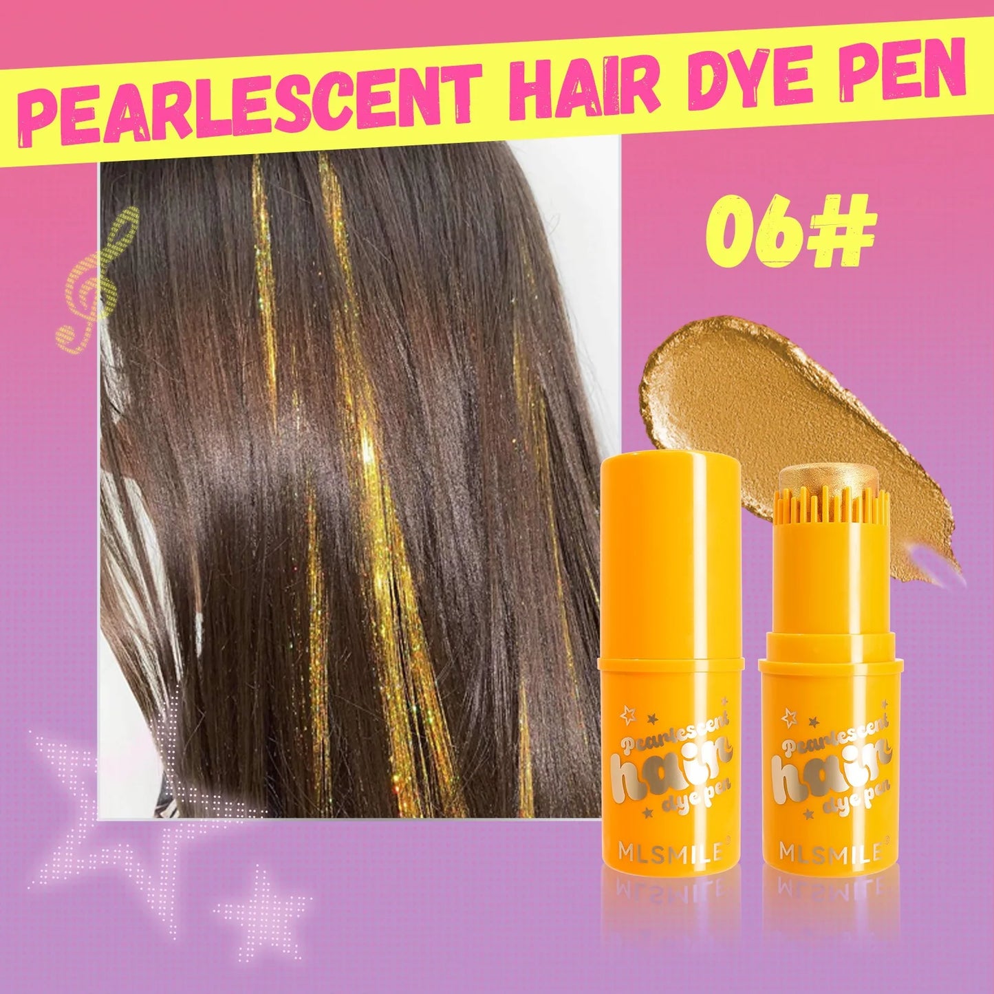 6-Color Pearl Shimmer Temporary Hair Chalk Stick | Party & Cosplay