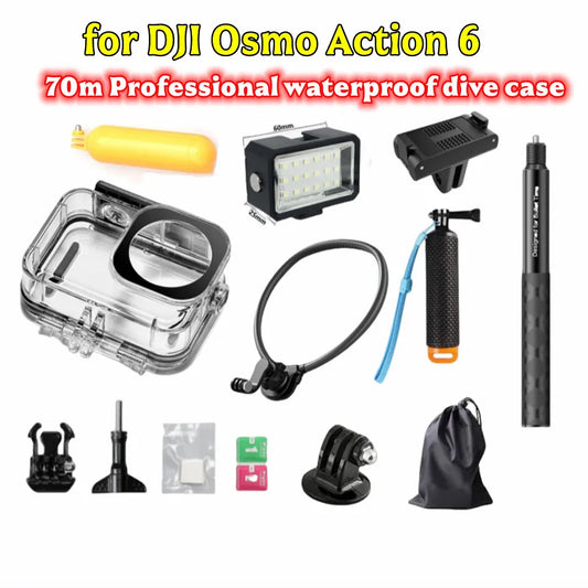 70M Waterproof Housing Case for DJI OSMO Action 6 – Dive Shell Underwater Camera Housing Oasis Select