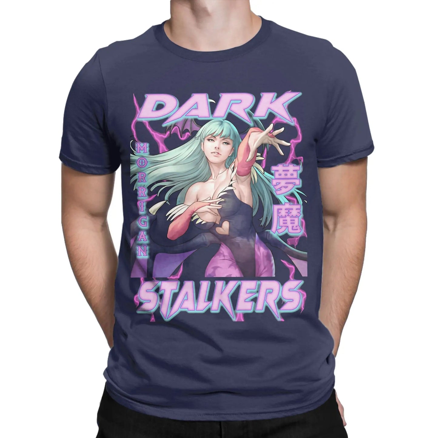 Men's Darkstalkers T Shirt Morrigan Aensland 100% Cotton Clothing Novelty Short Sleeve Round Neck Tees Plus Size T-Shirt Peaceful Pleasures Health and Wellness
