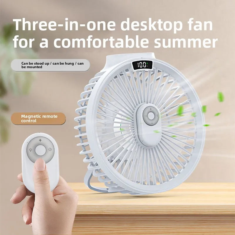 LED Ceiling & Desktop Fan – USB Rechargeable Portable Fan