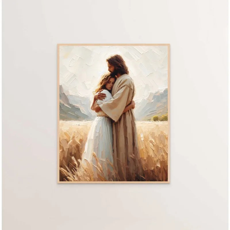 (1pc frameless)Modern Christian Believer Poster Jesus Praying Shepherd Bible Verse Easter Canvas Painting Wall Art for Kids R Peaceful Pleasures Health and Wellness WO2090-2 30x40cm Unframed