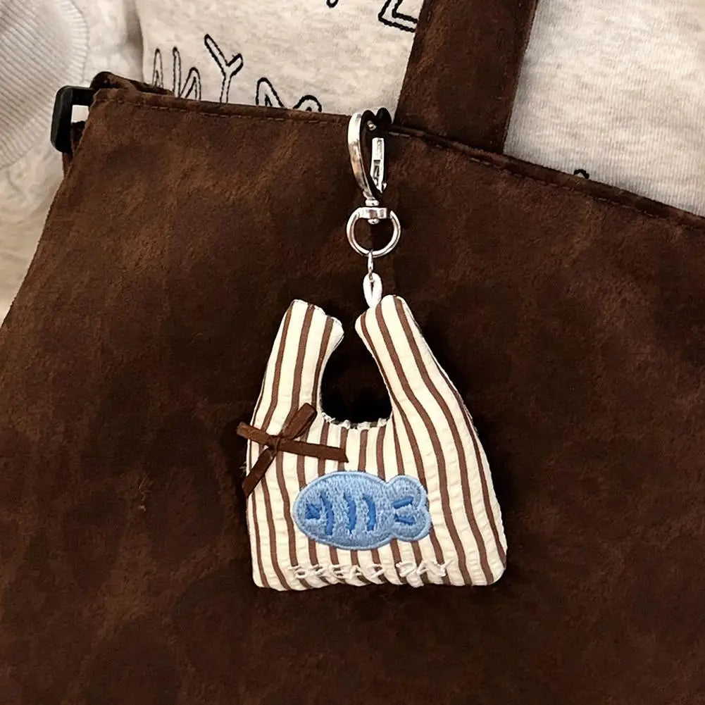 Kawaii Embroidered Mini Bag Keychain Charm | Cute Bag Pendant