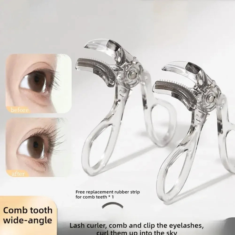 Portable Wide-Angles Eyelashes Curler And Partial Eyelash Curler Eye Lash Curler With One-Clip Comb Makeup Tool For Woman Girls Peaceful Pleasures Health and Wellness