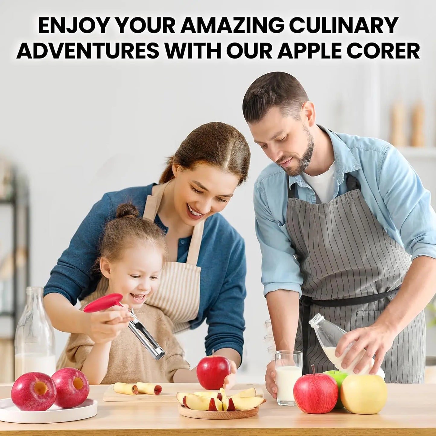 Stainless Steel Apple Corer – Sharp Fruit & Veggie Core Remover