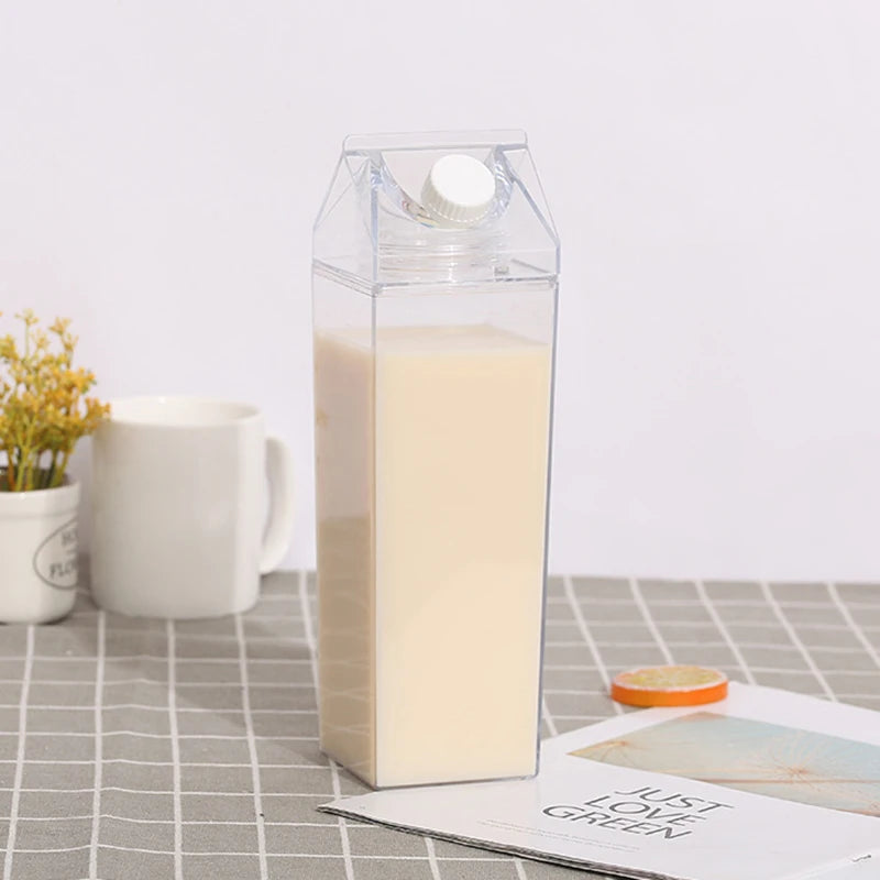 Milk Carton Water Bottle 500ml/1000ml | Leakproof & Reusable