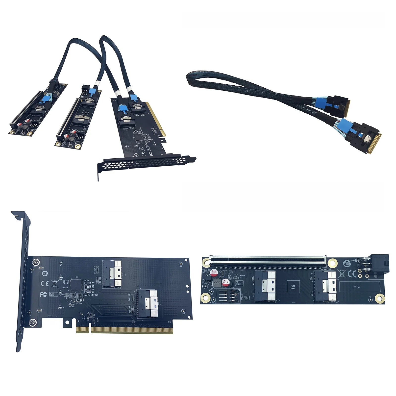 Discrete GPU Graphics Card U.2 SSD Extension Adapter PCI Express 4.0 X16 to SlimSAS SFF-8654 8i A-B Cable Converter Riser Cables Peaceful Pleasures Health and Wellness