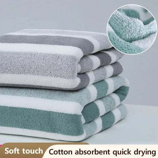 Striped Towel Set – Soft Quick-Dry Bath & Hand Towels Bath Towel Set Oasis Select