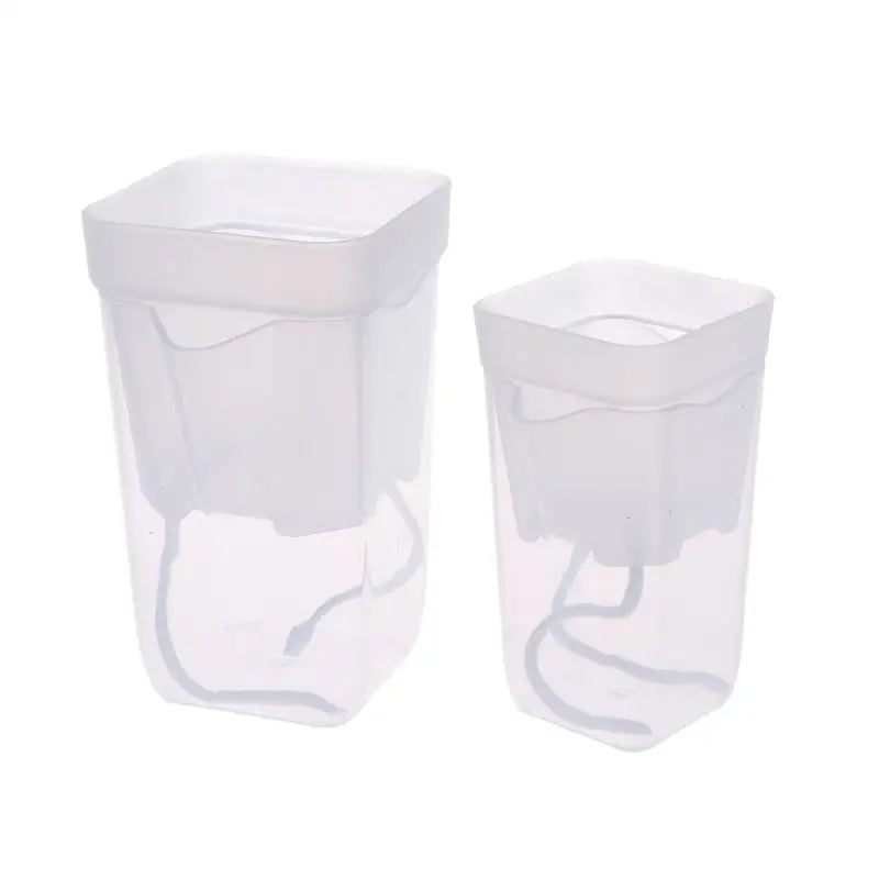 5Pcs Clear Self Watering Plant Pot For Plants Double-Layer Flower Pots Planter With Drainage Hole Reservoir Seedling Nursery Pot Peaceful Pleasures Health and Wellness