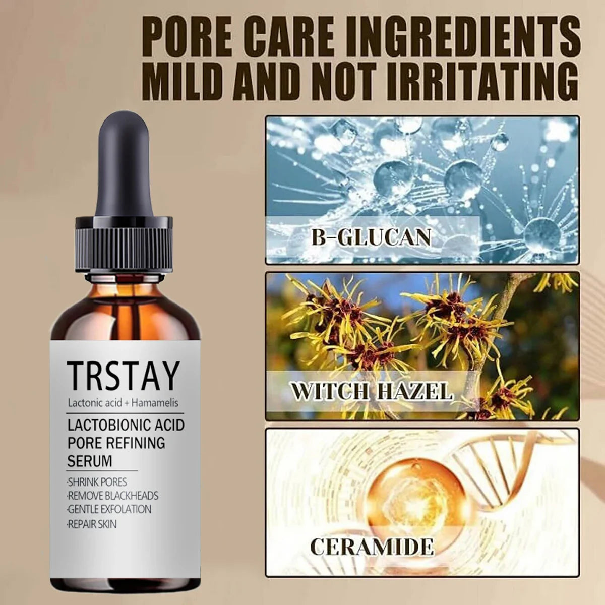 TRSTAY Lactobionic Acid Pore-Refining Brightening Face Serum