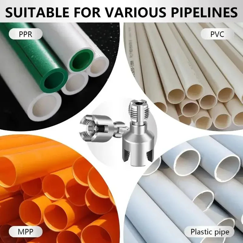 PVC Pipe Thread Cutting Tool – Internal & External Threader Kit